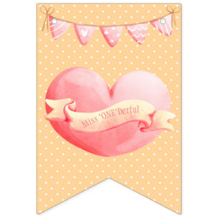 Yellow & Pink Miss "ONE"Derful 1st Birthday Bunting