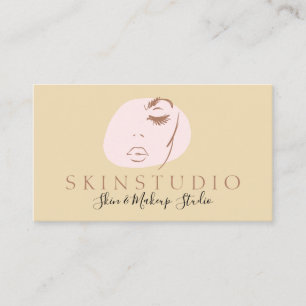 Yellow Pink Neutral Aesthetic Face Beauty Skin Business Card