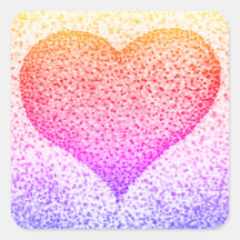Yellow Pink Orange Pointillism Heart