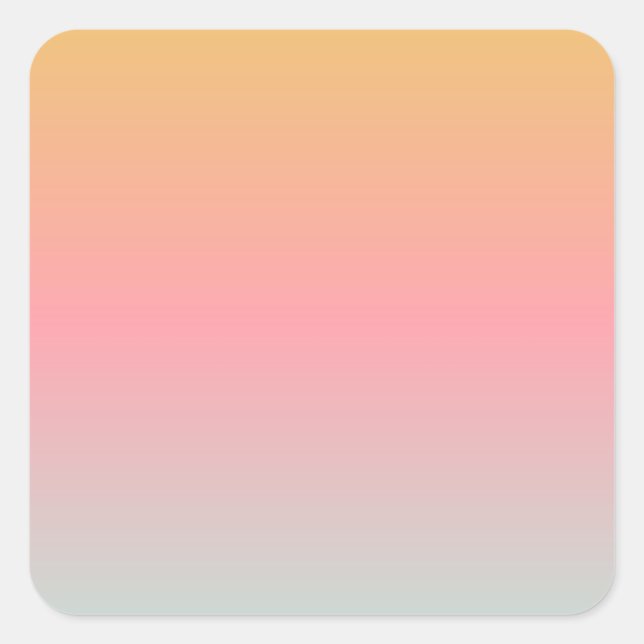 yellow pink pastel sunset gradient colours square sticker (Front)