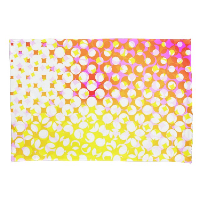 Yellow Pink Pattern Design Pillowcase (Front)