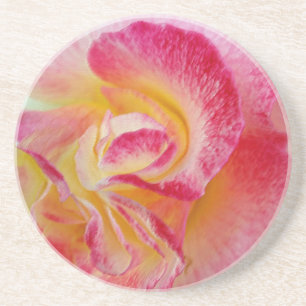 yellow pink petals coaster