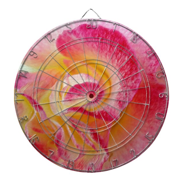 yellow pink petals dartboard (Front)