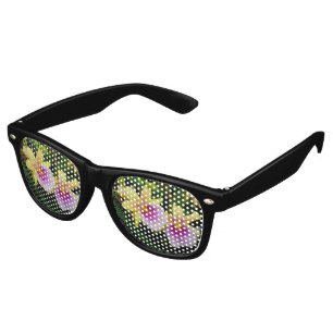 Yellow Pink Purple Miltonia Sunset Orchids Retro Sunglasses