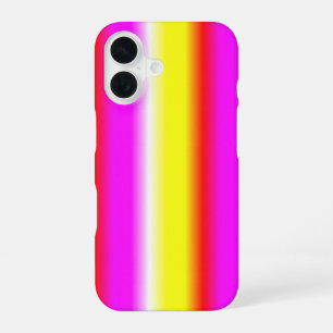 Yellow Pink Rainbow Stripes iPhone 16 Case