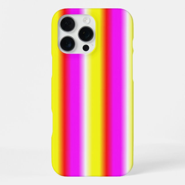 Yellow Pink Rainbow Stripes iPhone Case (Back)