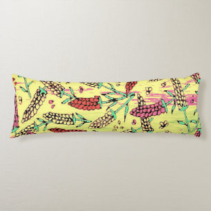 yellow, pink & red pattern body cushion