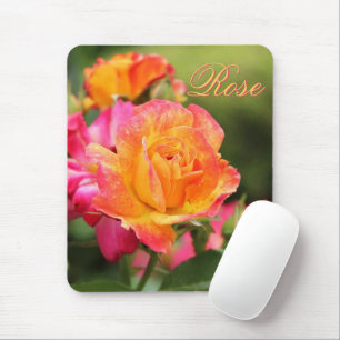 Yellow Pink Rose Mousepad