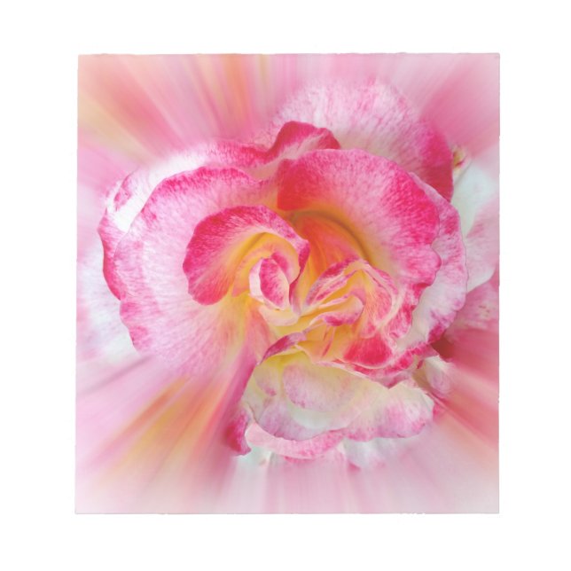 yellow pink Rose Notepad (Front)
