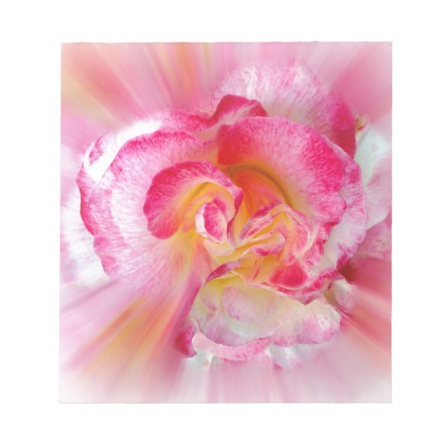 yellow pink Rose Notepad (Front)