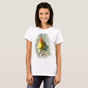 yellow pink rosebud T-Shirt