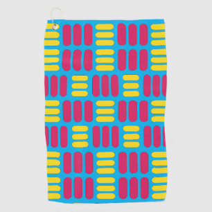 Yellow Pink Stripes  Golf Towel