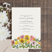 Yellow Pink Sunflower Wildflower Garden Wedding