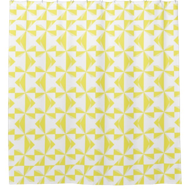 Yellow Pinwheel Shower Curtain (Front)