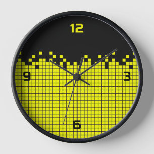 Yellow Pixels Computer Geek Wall Clock