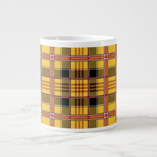 yellow plaid coffee mug