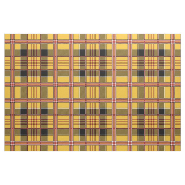 yellow plaid fabric (Yard)