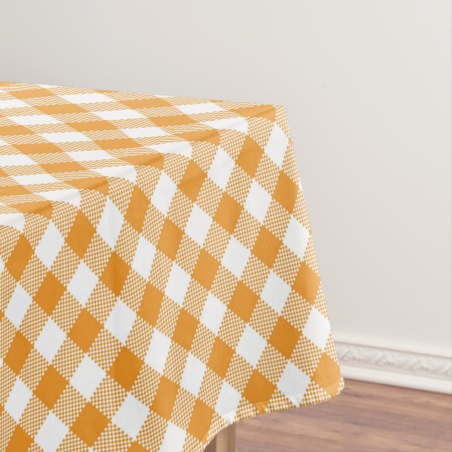 Yellow Plaid Fall Pattern Tablecloth (In Situ)