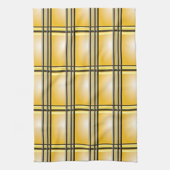 Yellow Plaid Kitchen Towel (Vertical)