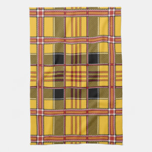 yellow plaid kitchen towel