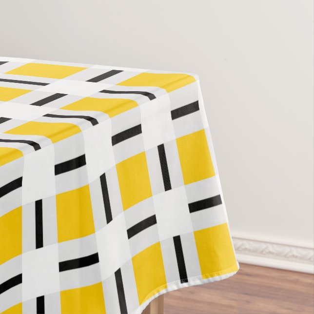 Yellow Plaid Pattern Tablecloth (In Situ)
