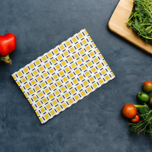 Yellow Plaid Pattern Tea Towel