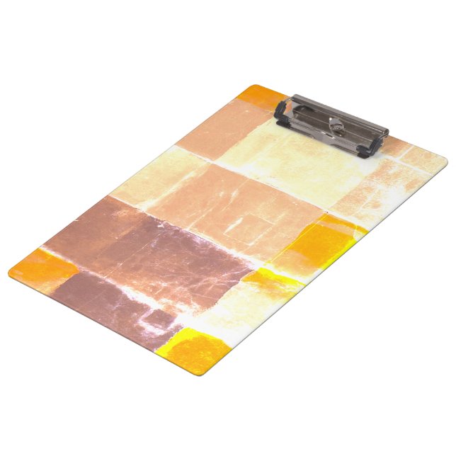 Yellow Plaid Peach  Clipboard (Angled)