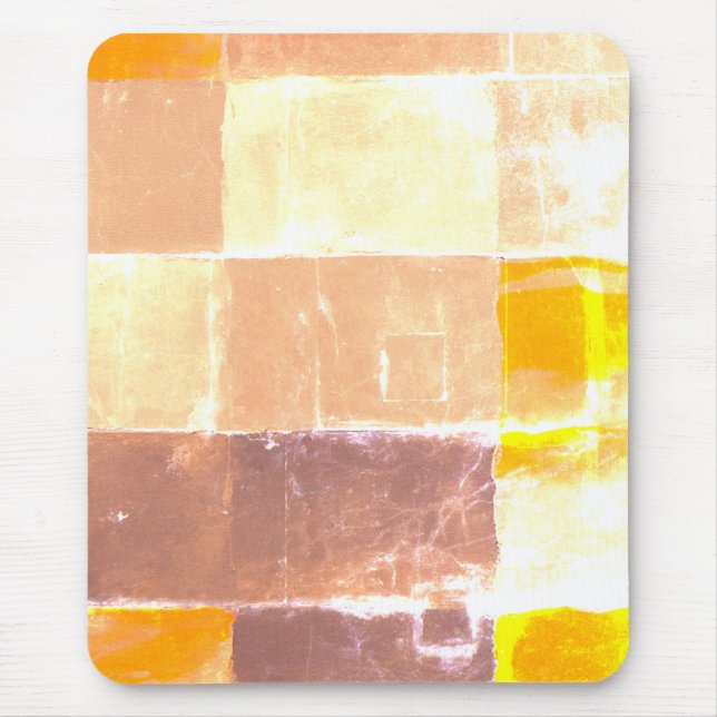 Yellow Plaid Peach  Mouse Pad (Front)
