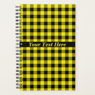 Yellow Plaid Planner with Custom Text