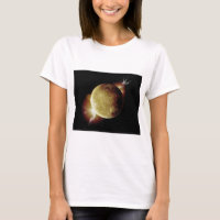 yellow planet 3d illustration in universe