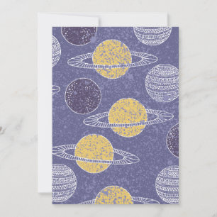 Yellow Planet Space Lover Blue Sky Astronomy Thank You Card