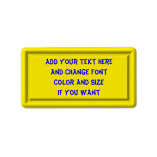 Yellow Plastic Label template