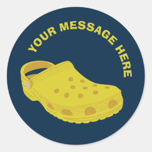 Yellow Plastic Shoe Custom Message Classic Round Sticker
