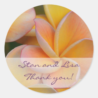 Yellow Plumeria Flower Wedding Sticker
