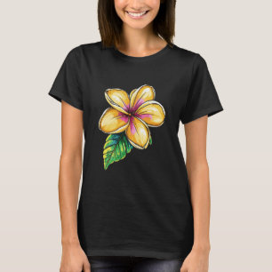 Yellow Plumeria Frangipani Flower Hawaii Maui Aloh T-Shirt