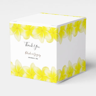 Yellow Plumeria Frangipani Wedding Favour Box