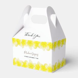 Yellow Plumeria Frangipani Wedding Favour Box