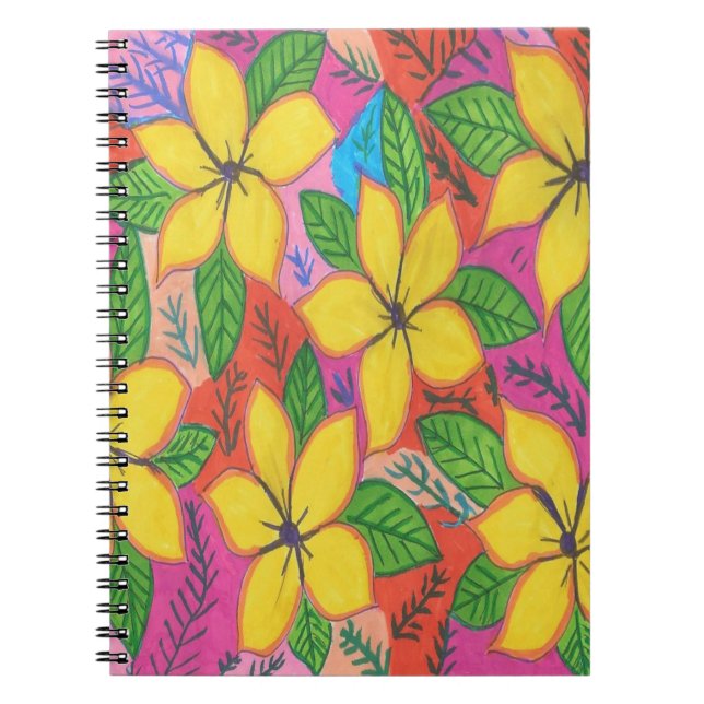 Yellow Plumeria Garden  Notebook (Front)