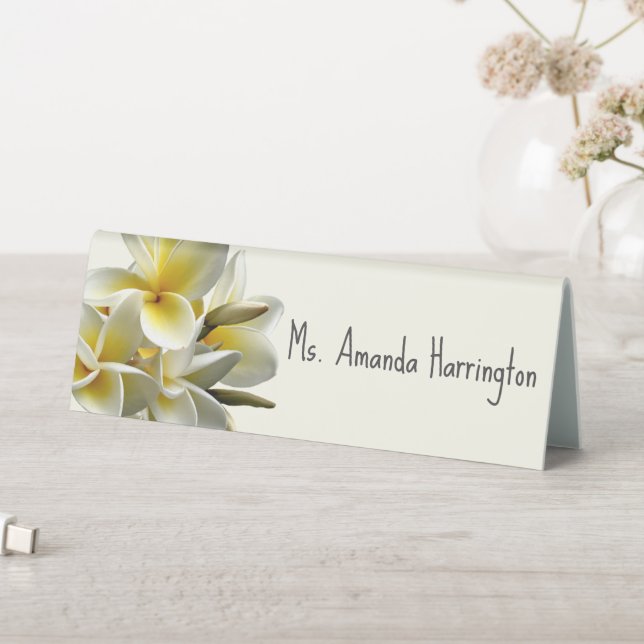 Yellow Plumeria Name Template Event Place Card (In SItu (Table))