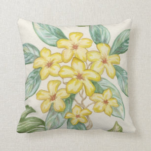 Yellow Plumeria pillow