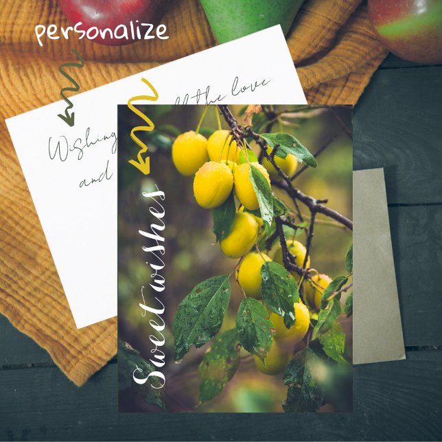 Yellow plums after rain postcard (Creator Uploaded)