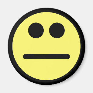 Yellow Poker Face Stare Face Magnet