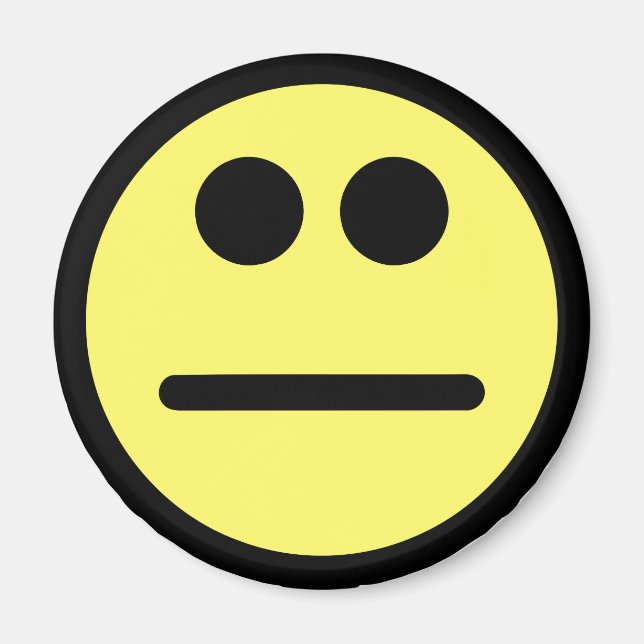 Yellow Poker Face Stare Face Magnet (Front)