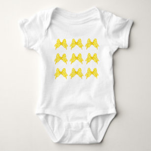 Yellow Polka Dot Bows Baby Bodysuit