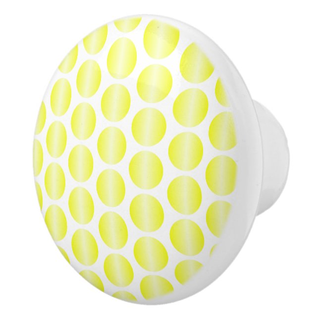 Yellow Polka Dot Design Ceramic Knob (Right)