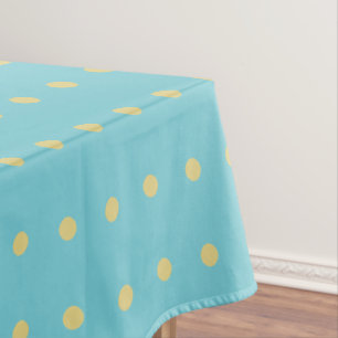 Yellow Polka Dot on Blue Changeable) Background Tablecloth