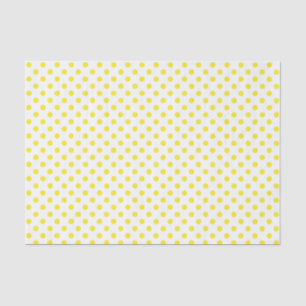 Yellow Polka Dot on White Tissue Paper