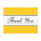 Yellow polka dot print wedding thank you postcards