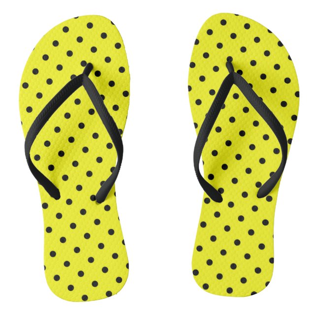 Yellow polka dot thongs (Footbed)