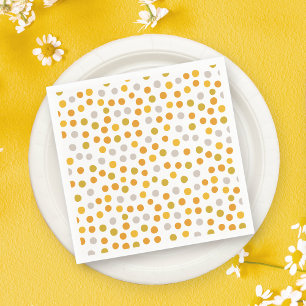 Yellow polka dots birthday party napkin